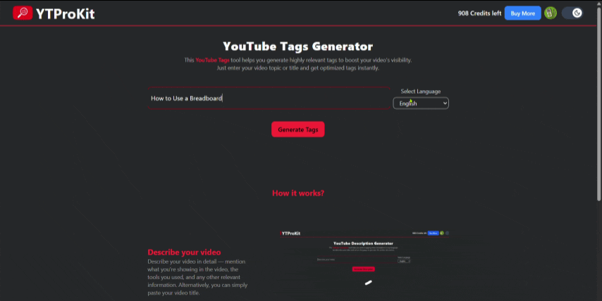Tool demo